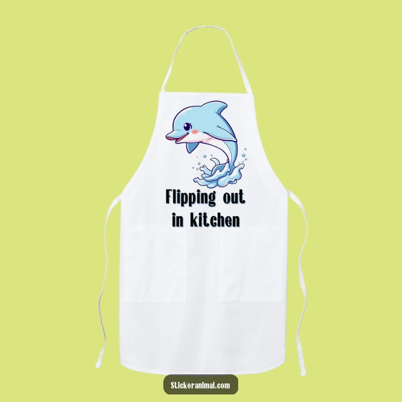 Funny Dolphin Leap Apron: Kitchen Ocean Fun, Perfect Chef Gift
