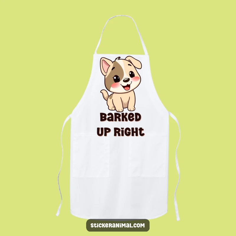 Funny Dog Chef Apron: Enthusiastic Wagging Tail Character Kitchen Gift