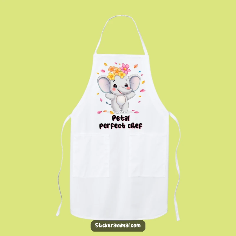 Funny Elephant Juggling Flowers Apron, Cook Up Smiles in the Kitchen