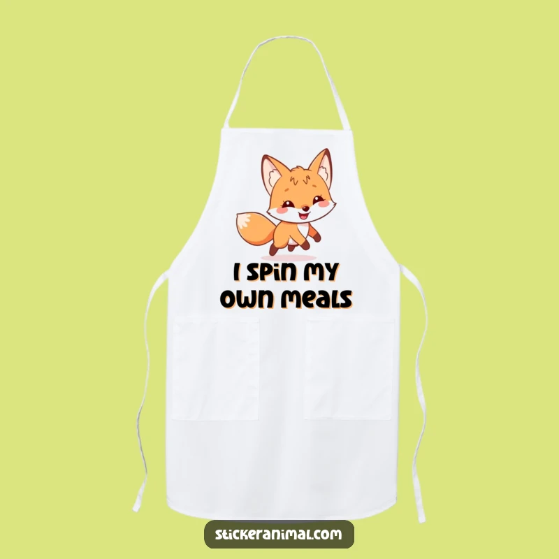 Funny Fox Tail Chase Apron: Kitchen Fun, Perfect Chef's Humorous Gift