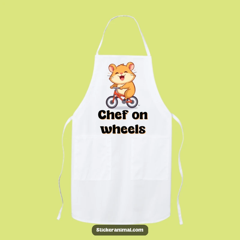 Funny Hamster Bike Apron: Speedy Kitchen Wear, Perfect Chef Gift