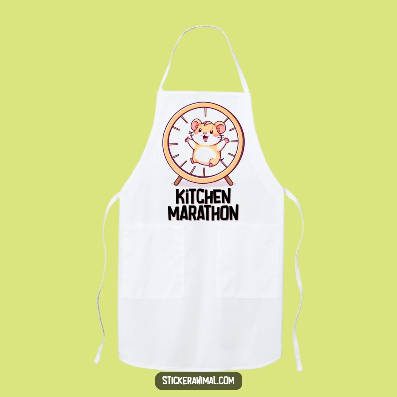 Funny Hamster Chef Apron: Energetic Wheel Runner Kitchen Gift