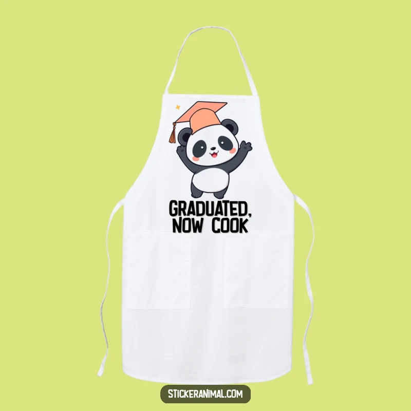 Funny Panda Graduation Apron - Chef Up Success - Hilarious Funny Gift!