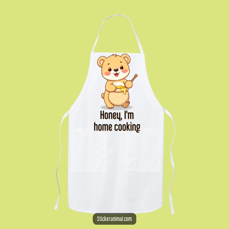 Funny Bear Cub Honey Pot Apron: Cook and Bake with Sweet Hilariousness