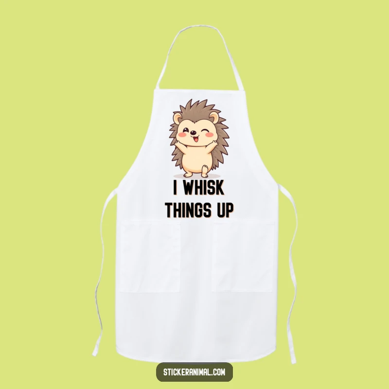 Funny Hedgehog Apron: Cheerful Chef Character, Perfect for Kitchen Funny Gift!