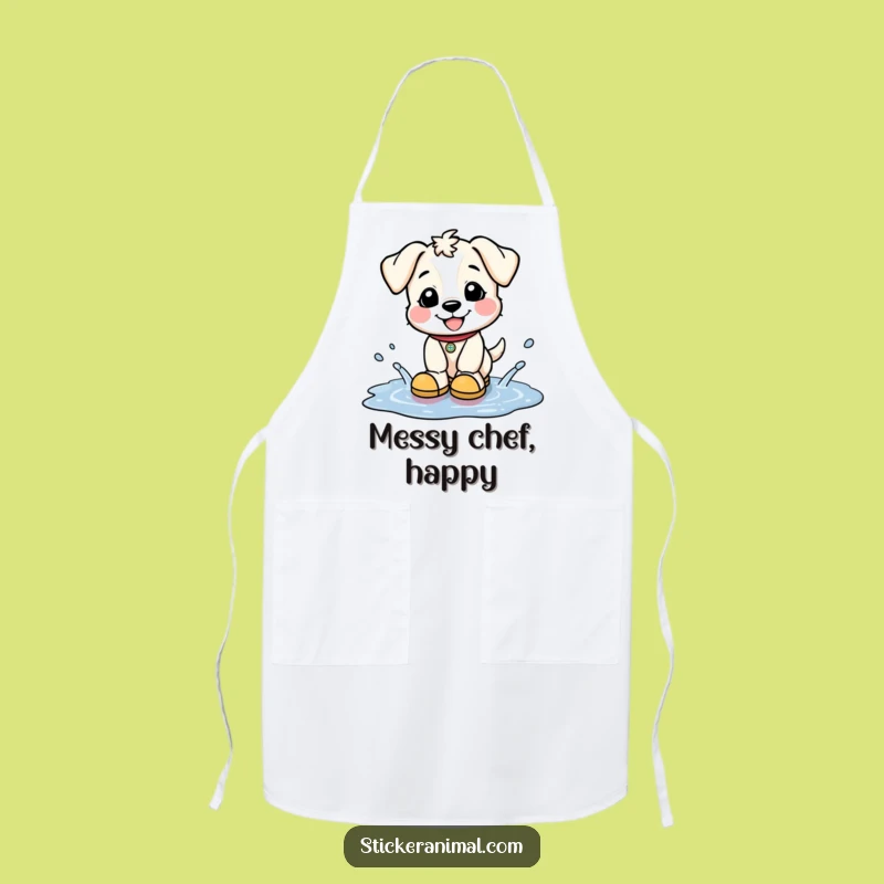 Funny Puppy Splash Apron - Cook with Joy - Hilarious Funny Gift!