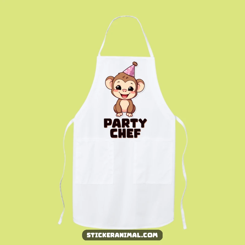 Funny Monkey Party Apron: Host with Fun in This Cheerful Character's Style