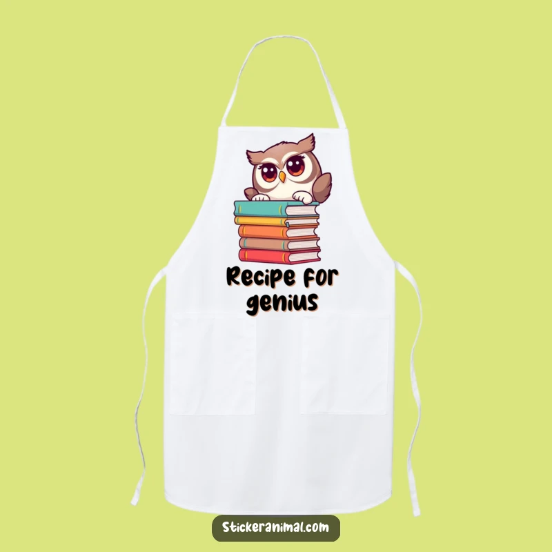 Funny Owl Book Apron: Curious Chef Wear, Perfect Gift for Readers