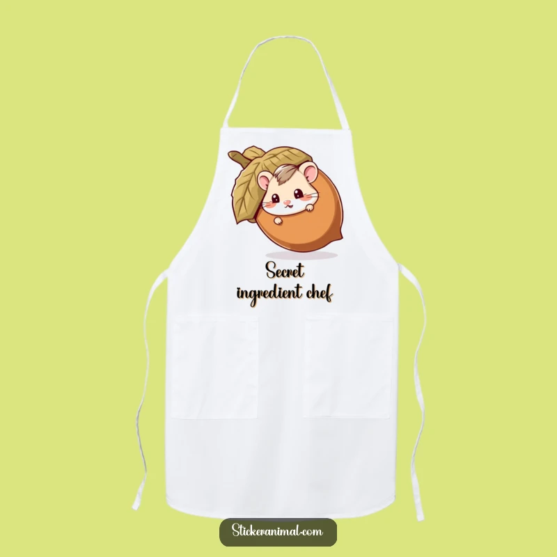 Funny Hamster Acorn Apron: Cook Up Mischief With Hilarious Style