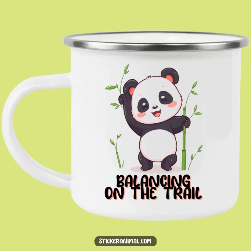 Funny Panda Handstand Camping Mug: Joyful Bear Does Yoga Outdoors