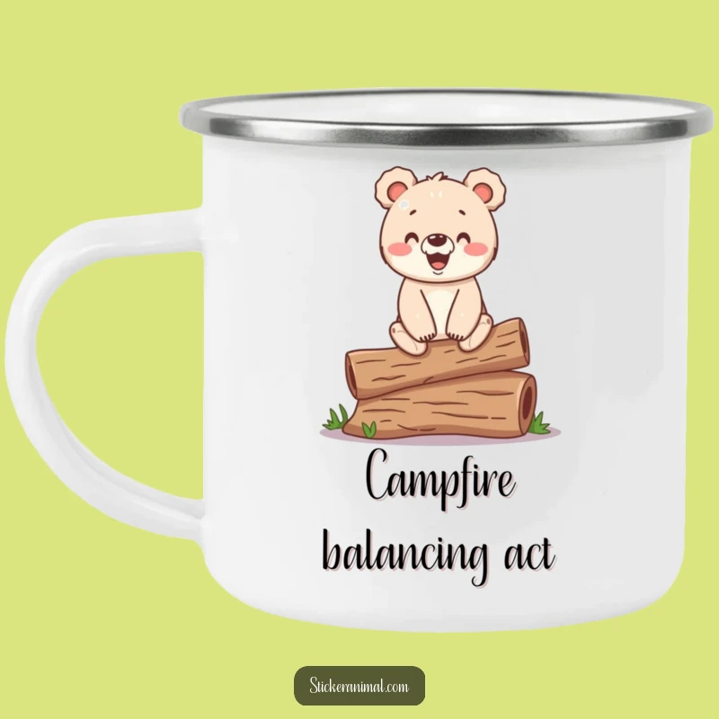 Funny Bear Cub Camping Mug - Enjoy Adventures with Woodland Humor and Stamina