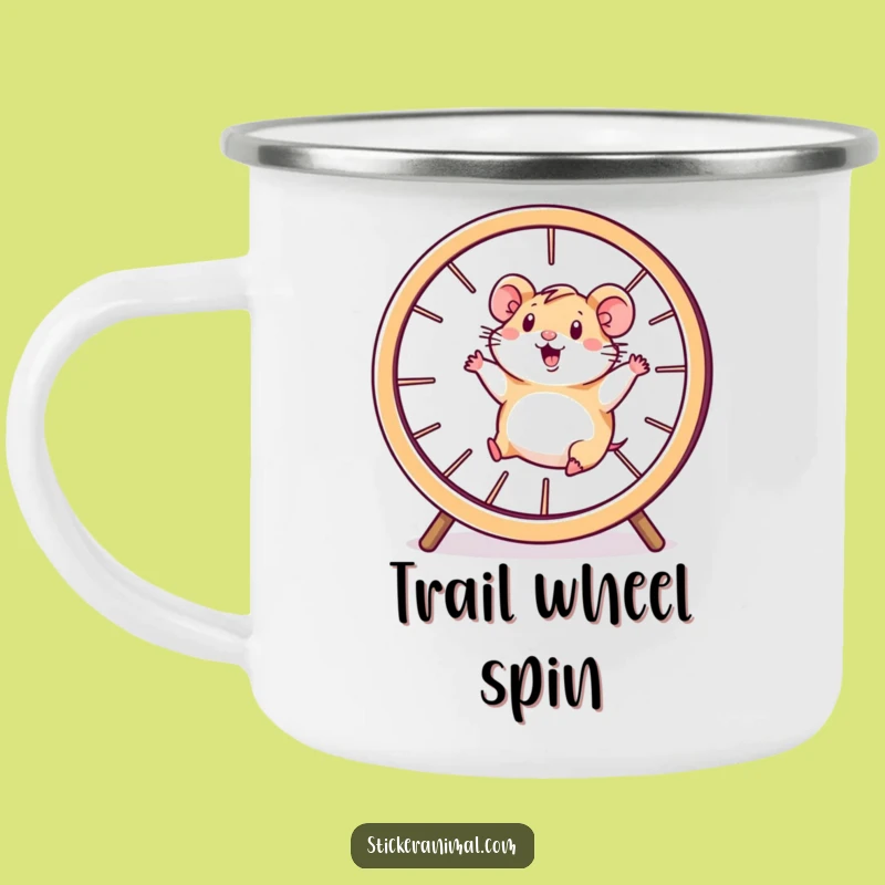 Funny Campfire Hamster Mug: Energetic Wheel Runner Outdoor Gift