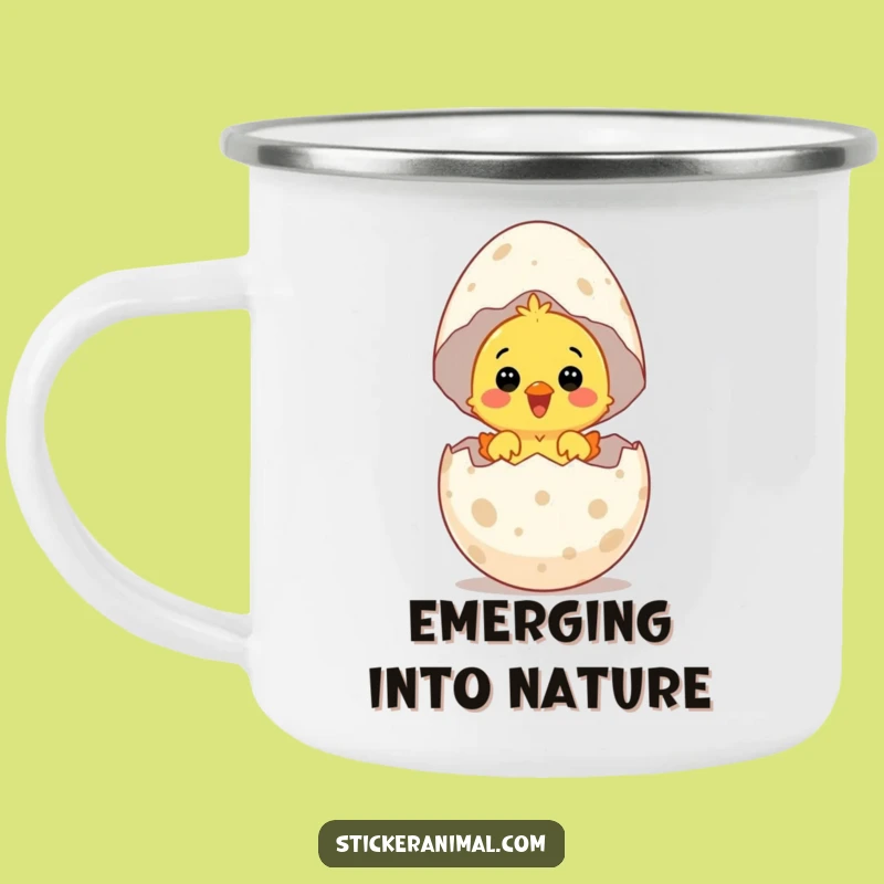 Funny Chick Hatching Camping Mug: Durable Surprise, Outdoor Joy