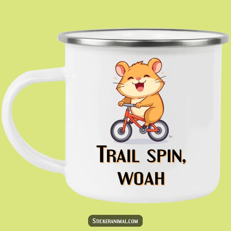 Funny Hamster Bike Camping Mug: Speedy Outdoor Sipper, Perfect Gift