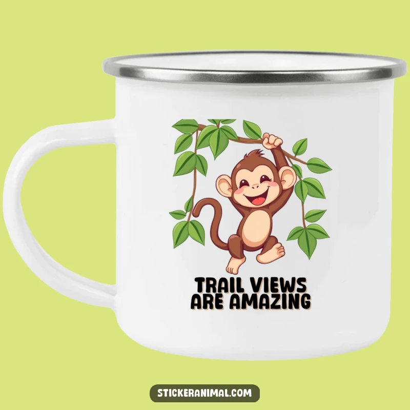 Funny Monkey Vine Swing Camping Mug: Jungle Brews & Giggles