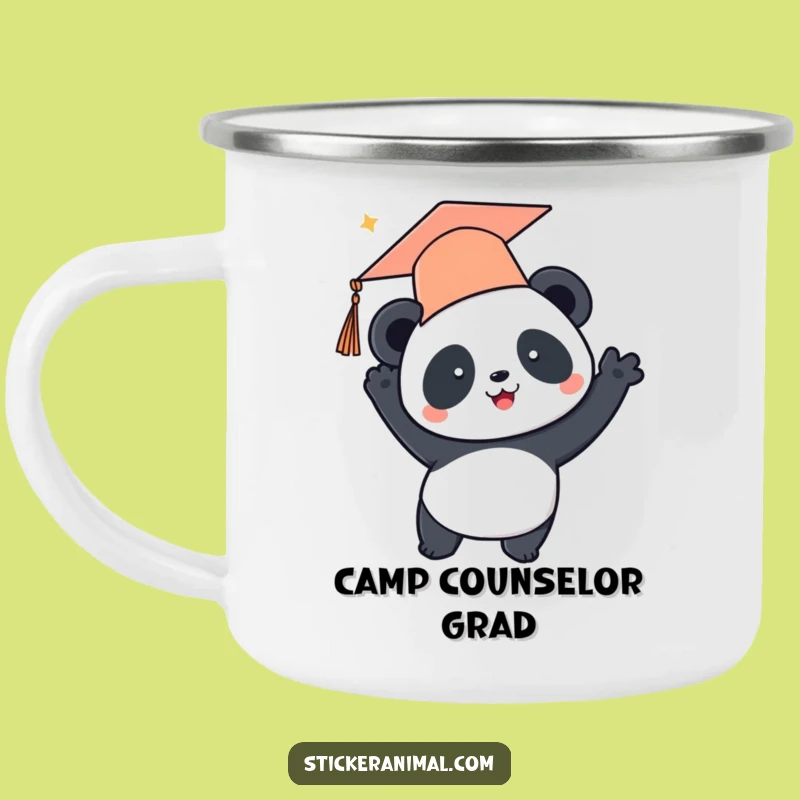 Funny Panda Graduation Camping Mug - Adventure Awaits - Cheerful Funny Gift!