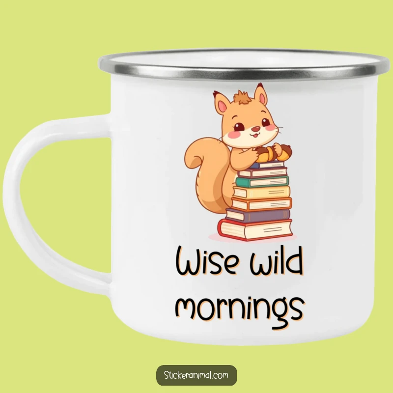 Funny Squirrel Camping Mug: Acorn Book Lover Campfire Gift, Adorable