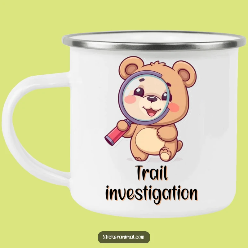 Funny Bear Explorer Mug: Magnifying Glass Adventure, Rugged & Hilarious Gift