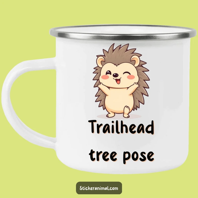 Funny Hedgehog Camping Mug: Durable & Cheerful Headstand, Perfect Outdoor Funny Gift!