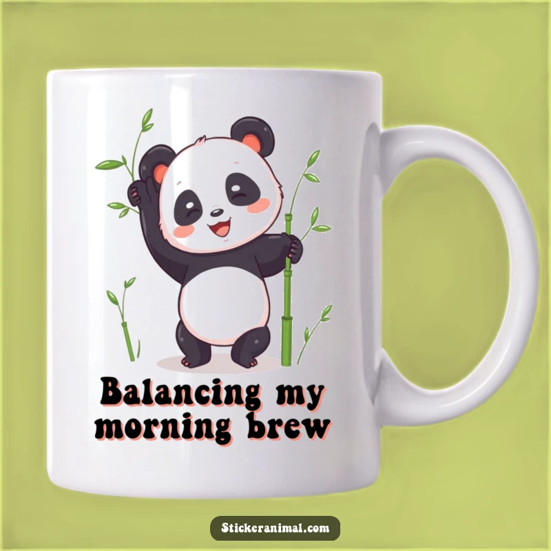 Funny Panda Handstand Mug: Joyful Bear Tries Yoga, Hilarious Fitness Gift
