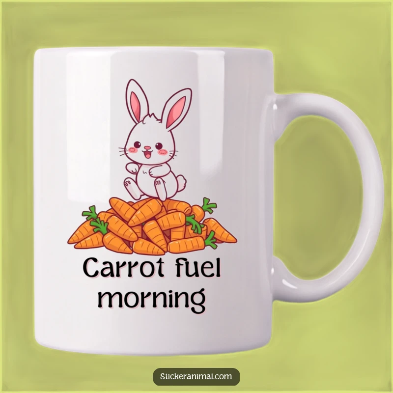 Funny Bunny's Carrot Hop Mug: Playful Rabbit Character Gift