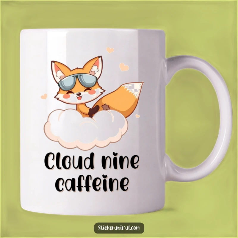 Funny Fox Cloud Pilot Mug: Whimsical Sky Adventure, Perfect Funny Gift