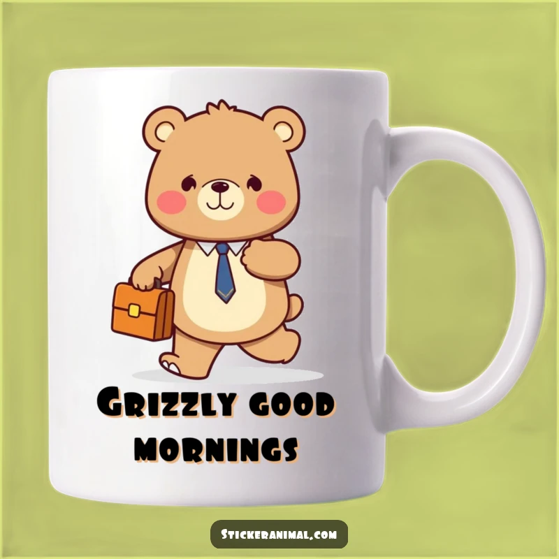 Funny Bear Briefcase Mug: Humorous Motivational Gift for Go-Getters