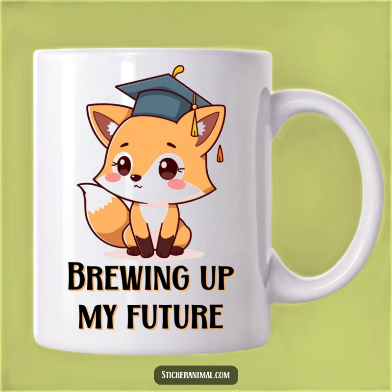Funny Graduation Fox Mug: Celebrate Success With A Hilarious Cap Toss Gift