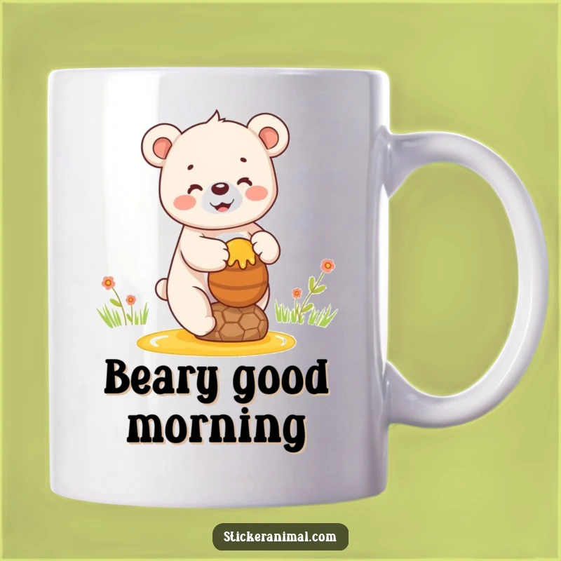 Funny Happy Bear Honey Mug - Sweet Humor and Joy, Perfect Gift!