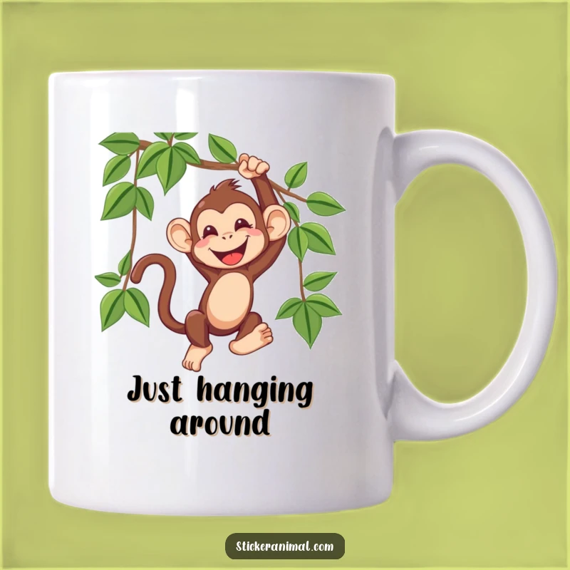 Funny Monkey Vine Swing Mug: Giggles Guaranteed for Jungle Lovers