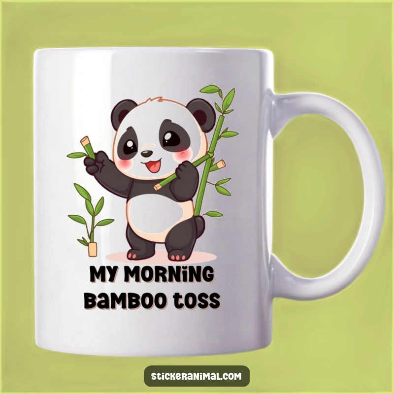 Funny Panda Juggling Mug: Playful Cub Bamboo Gift