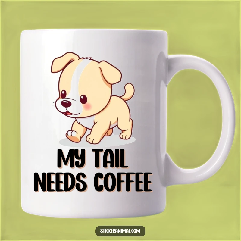 Funny Puppy Tail Chasing Mug - Hilarious Pet Lover Gift for Coffee Lovers