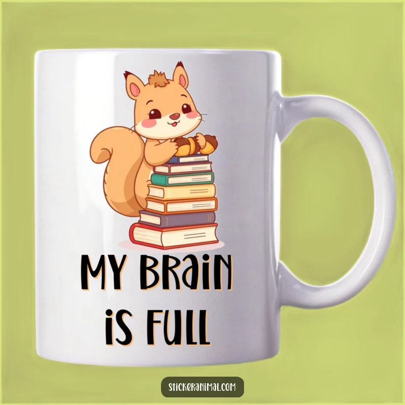 Funny Squirrel Bookworm Mug: Adorable Acorn Stacker, Perfect Gift for Readers