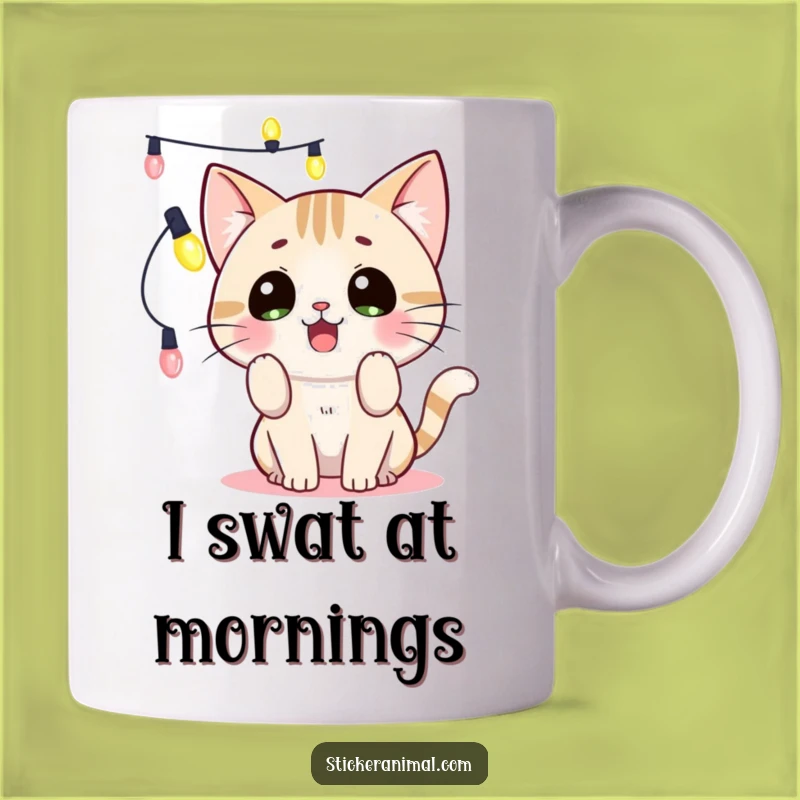 Funny Cat Lights Mug: Surprised Kitty Chaos, The Purrfect Funny Gift!