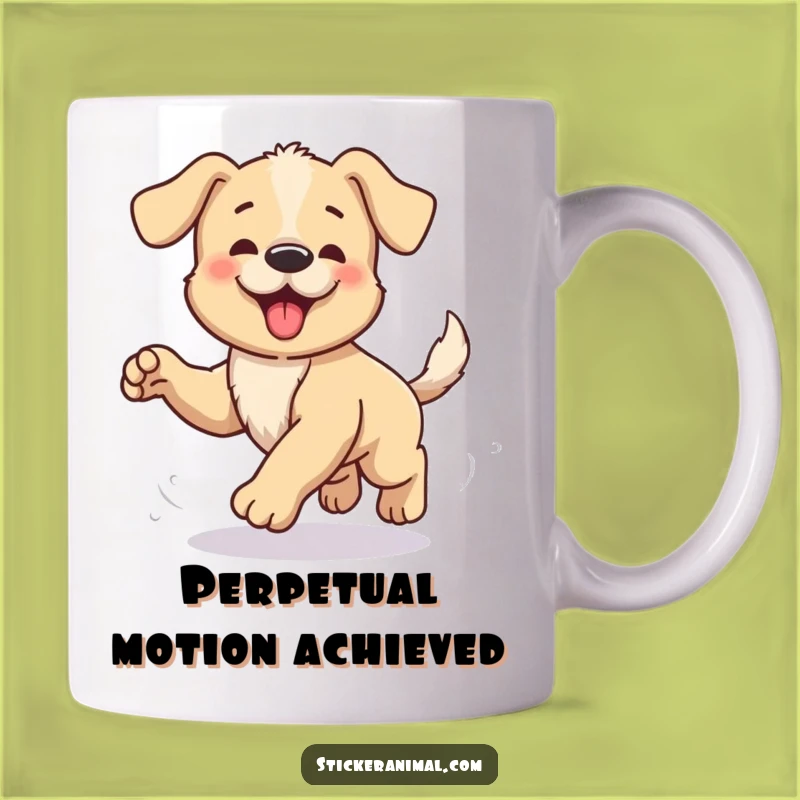Funny Puppy Tail Chase Mug: Adorable Dog Gift for Laughs
