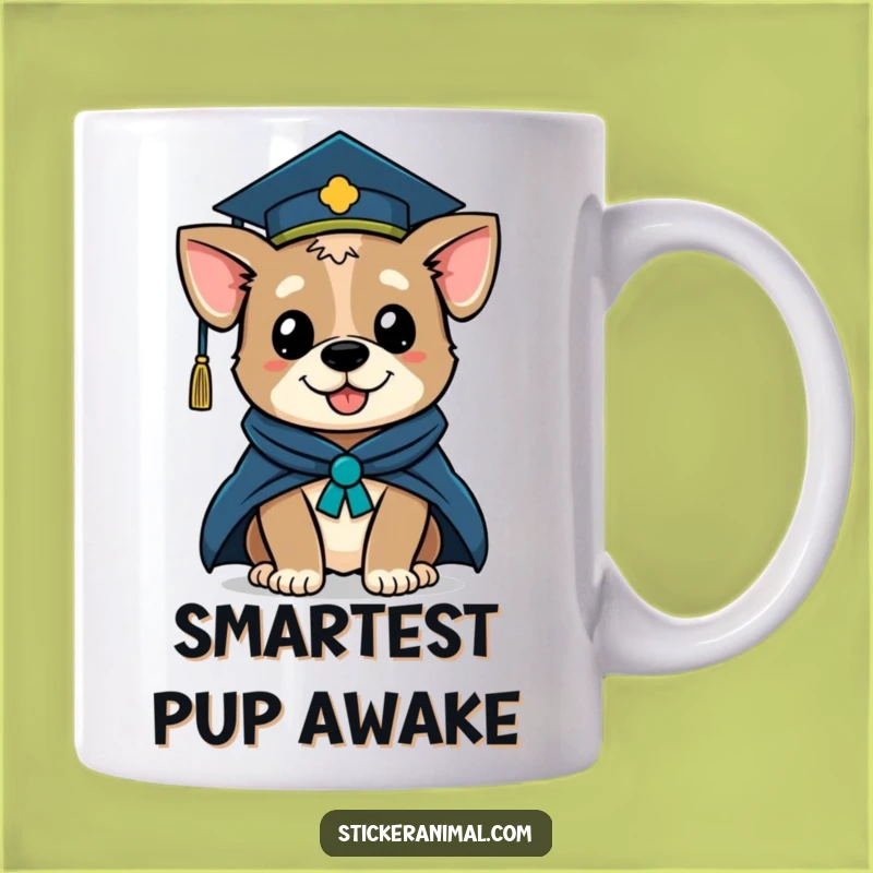 Funny Graduation Dog Mug: Winking Scholar Pup, Perfect Gift for Grads