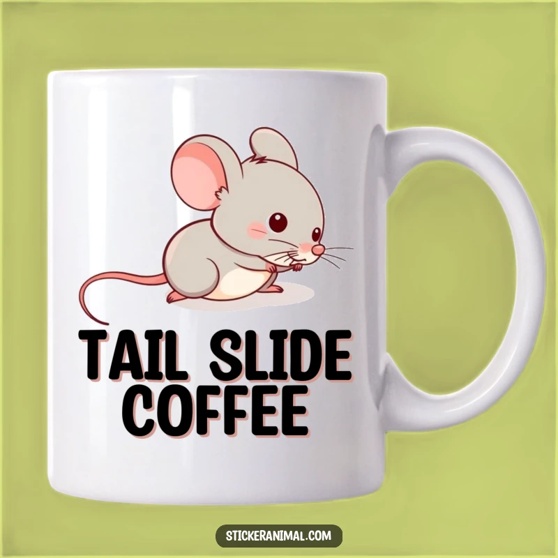 Funny Mouse Tail Slide Mug: Mischievous Character Sliding For A Giggle Gift