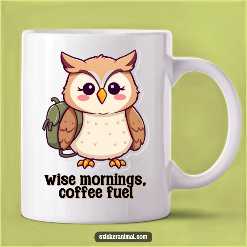 Funny Owl Adventure Mug: Cheerful Hoot Ready for Exploration, Perfect Travel Gift