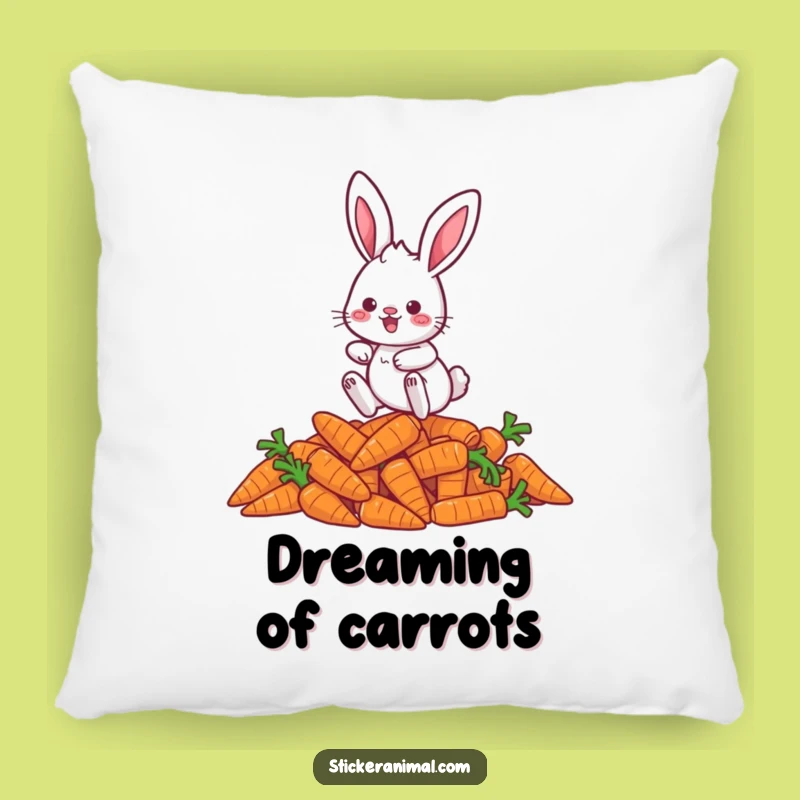 Funny Rabbit Carrot Pillow: Playful Hopping Character Comfort Gift