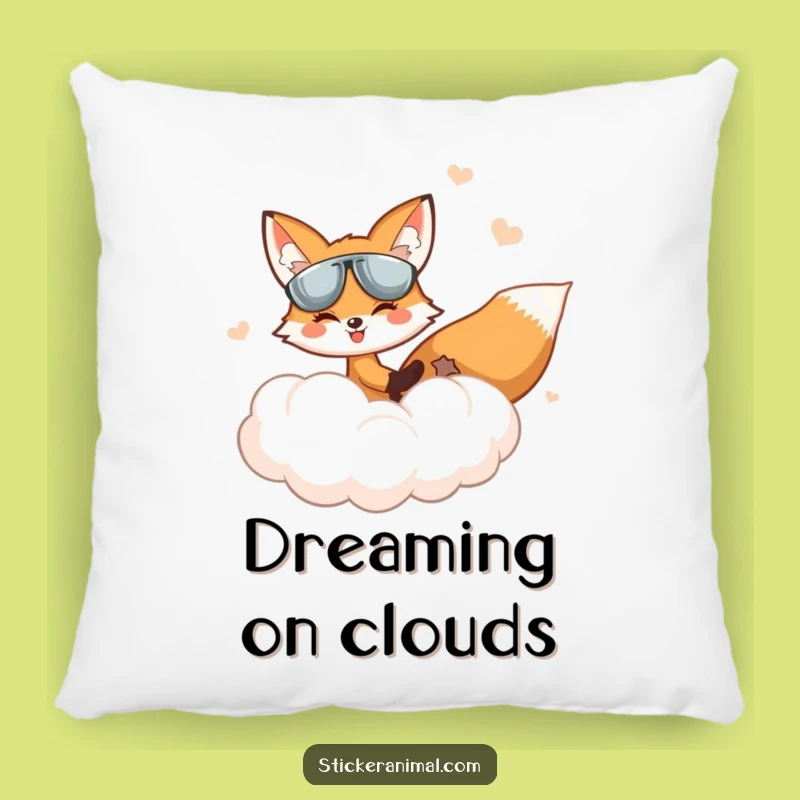 Funny Fox Cloud Pillow: Whimsical Sky Comfort, Cozy & Hilarious Accent