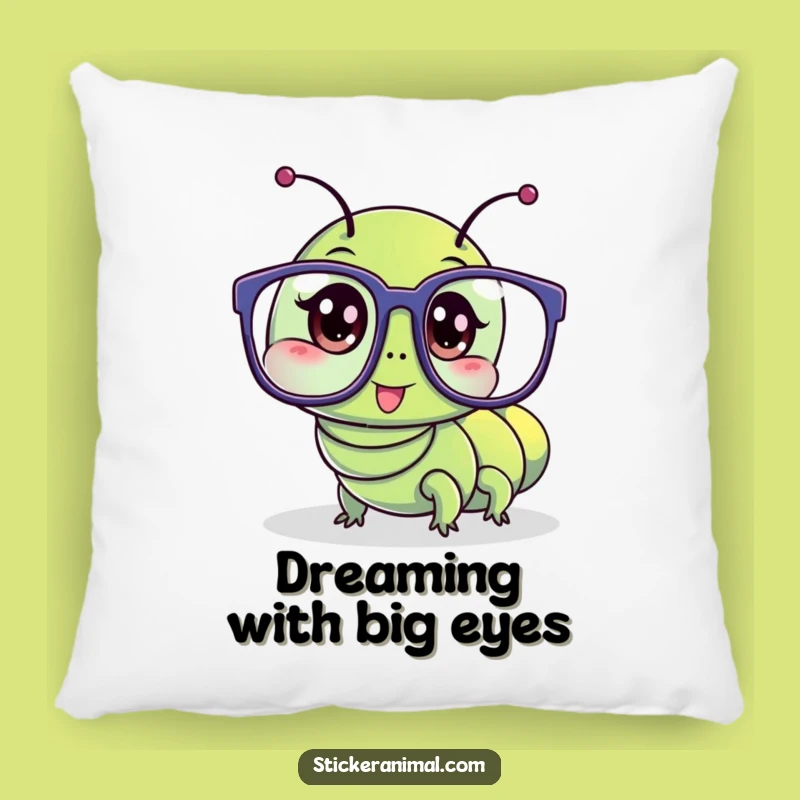 Funny Caterpillar Glasses Pillow: Cozy Comfort, Wobbly Character Gift