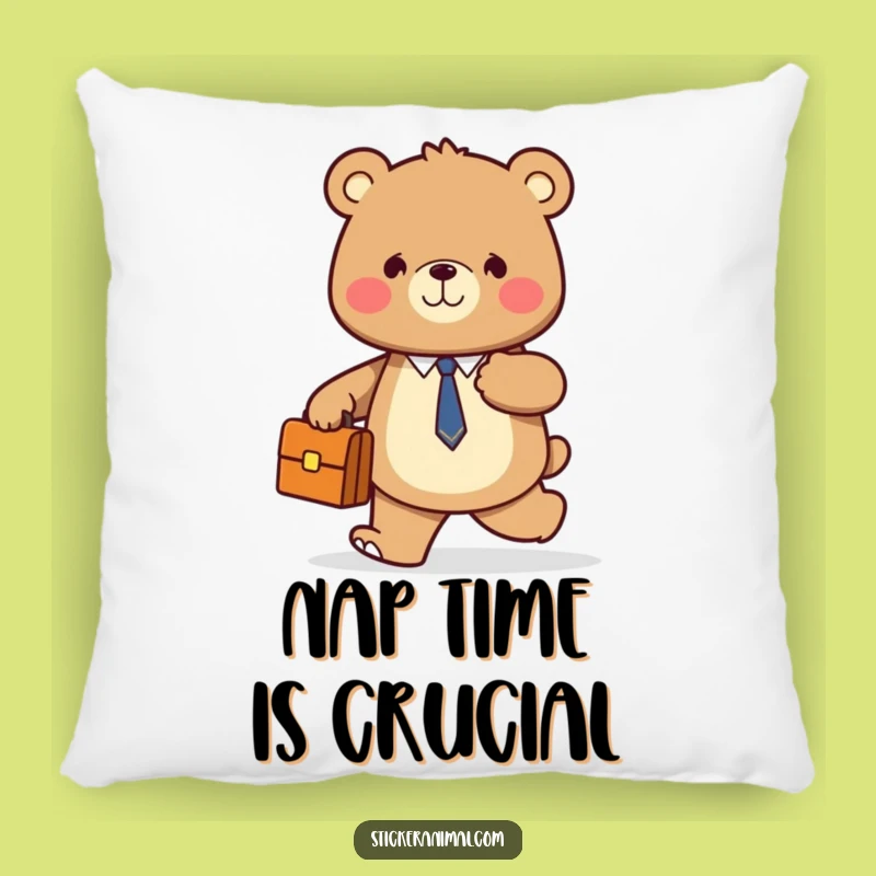 Funny Bear Comfort Pillow: Cozy Cushion with Motivational Humor