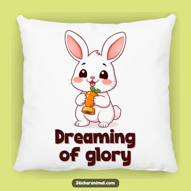 Funny Cheerful Rabbit Pillow - Cozy Bunny Carrot Trophy Cushion for Gifts
