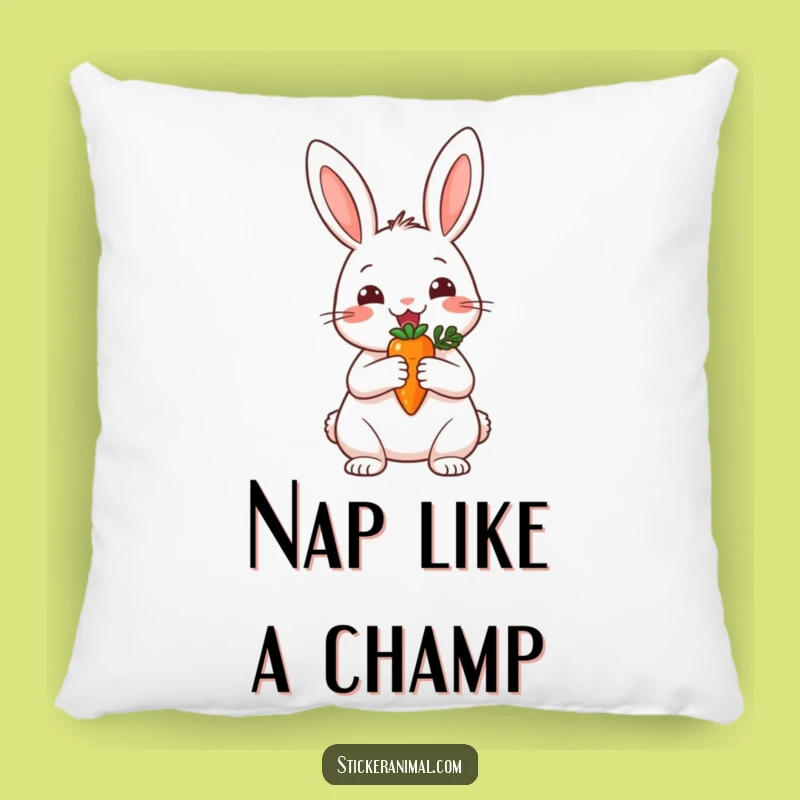 Funny Cheerful Rabbit Pillow - Cozy Triumphs and Humor, an Adorable Funny Gift!