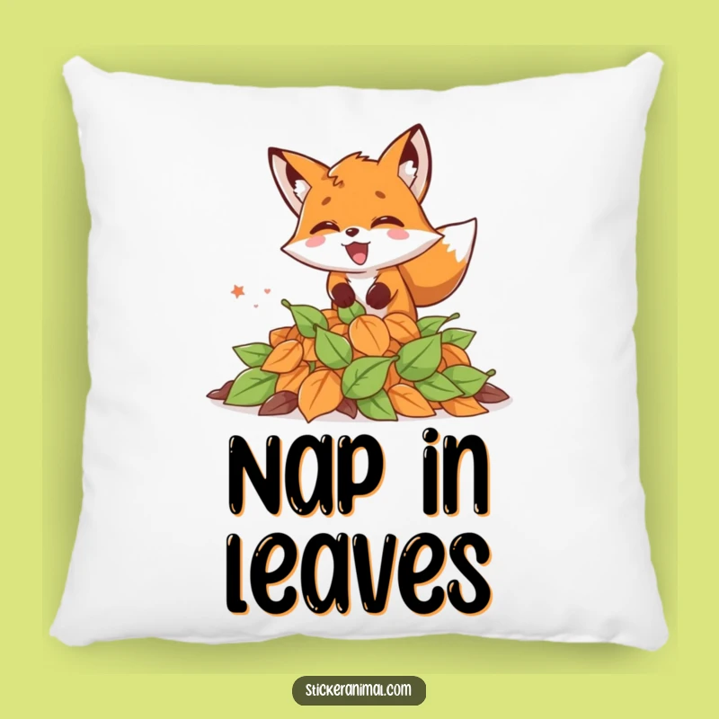 Funny Excited Fox Pillow - Cozy Fall Vibes and Humor, an Adorable Funny Gift!