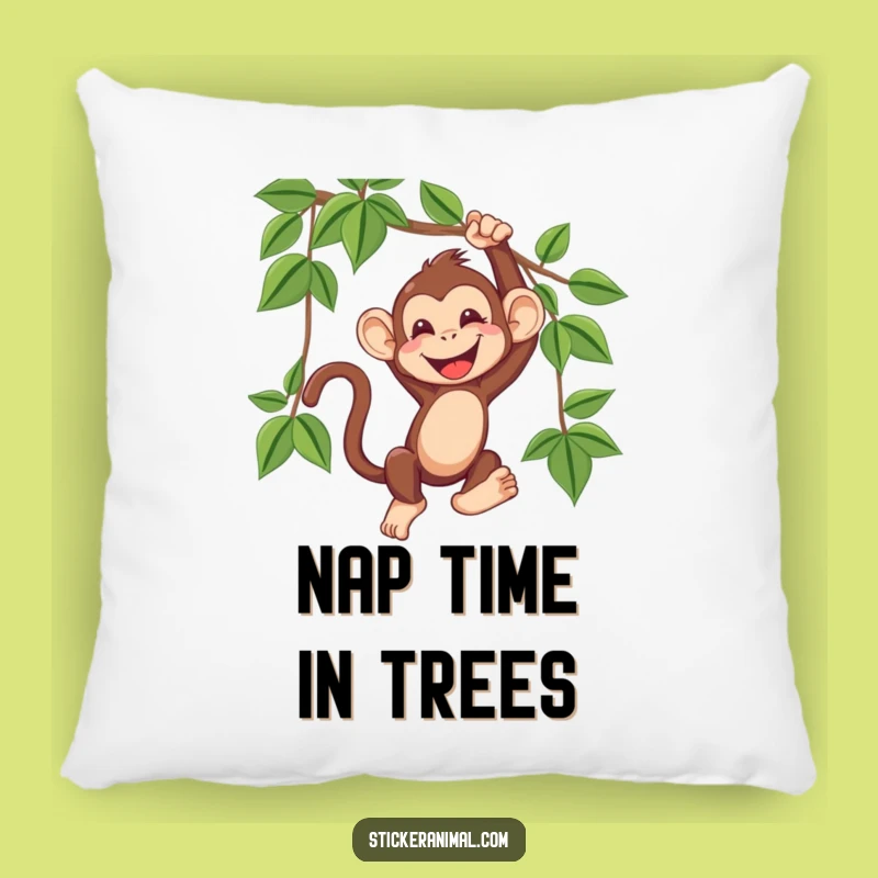 Funny Monkey Vine Swing Pillow: Cozy Cuddles & Primate Giggles