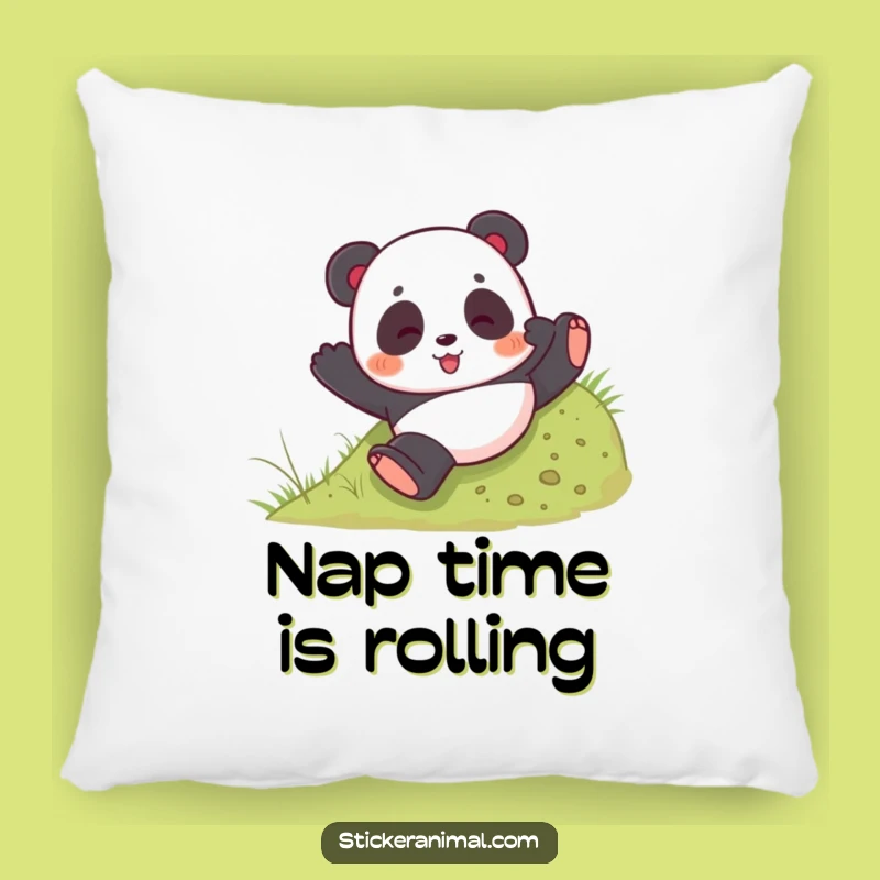 Funny Panda Tumble Pillow: Cozy Bear Rolling, Soft Comfort & Playful Charm