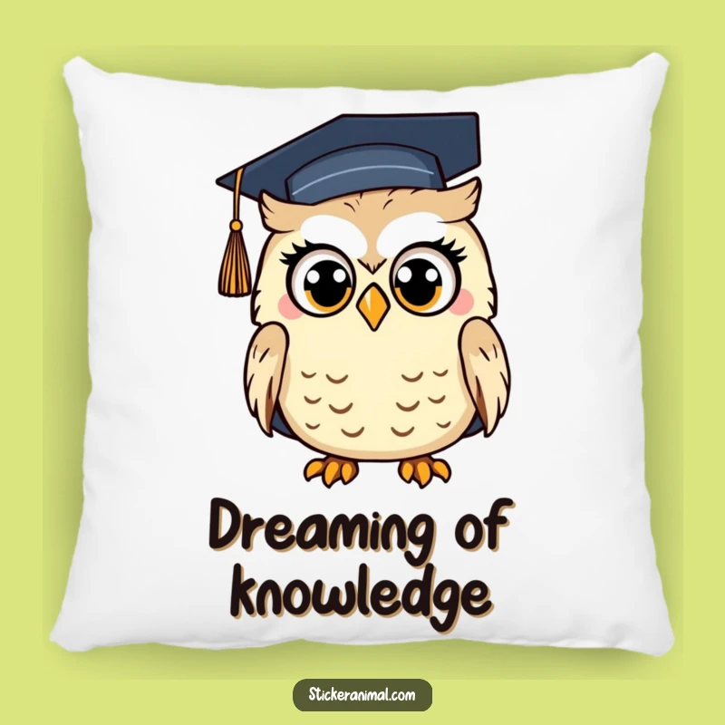 Funny Surprised Owl Pillow - Cozy Graduation Scholar Cushion for Gifts