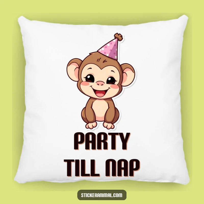 Funny Monkey Party Pillow: Snuggle Up with This Cheerful Character's Celebration