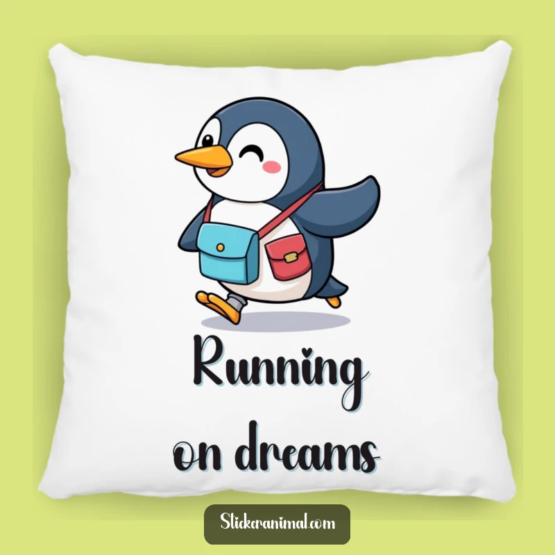 Soft Funny Penguin Messenger Bag Pillow: Cuddle Up with a Running Friend